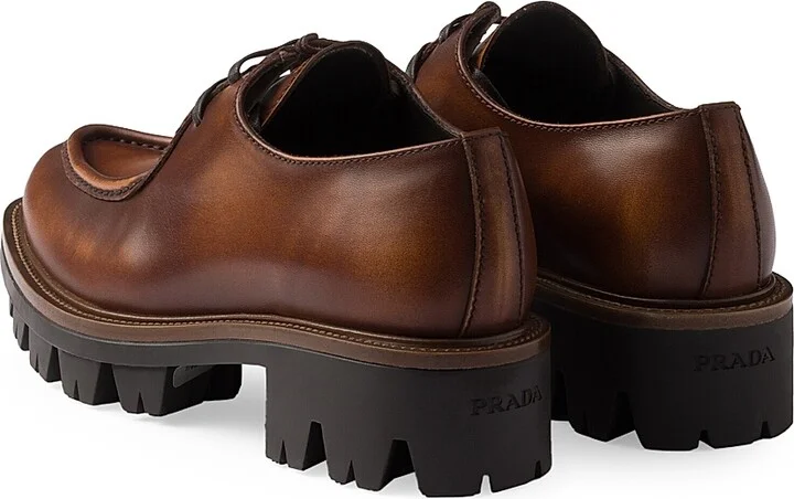 Women's Leather Lace-Up Shoes - Brown - Size 4.5 - Image 3
