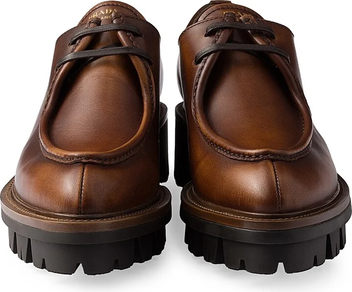 Women's Leather Lace-Up Shoes - Brown - Size 4.5 - Image 4