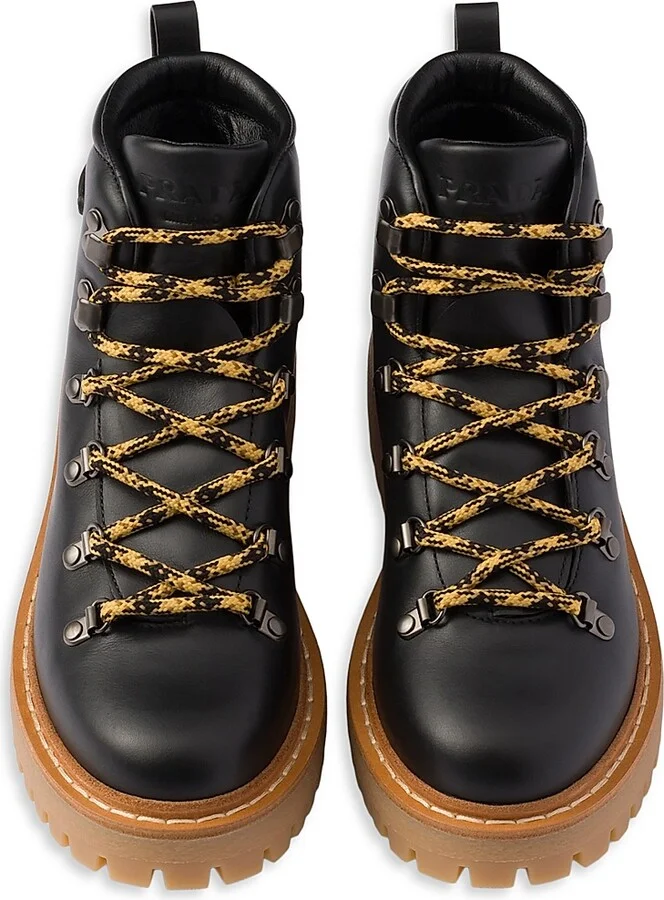 Women's Leather Laced Booties - Black - Size 5.5 - Image 4