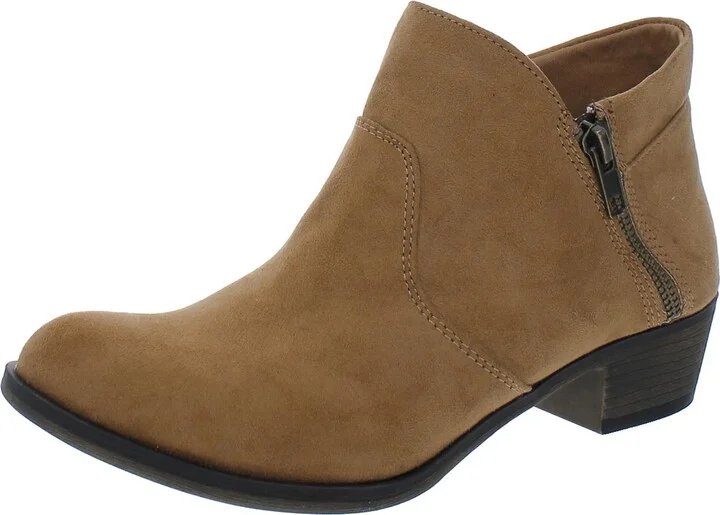 Womens Leather Laceless Ankle Boots