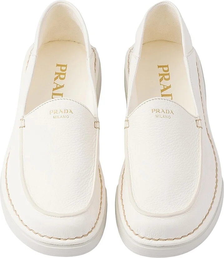 Women's Leather Loafers - Beige Khaki - Size 7 - Image 2