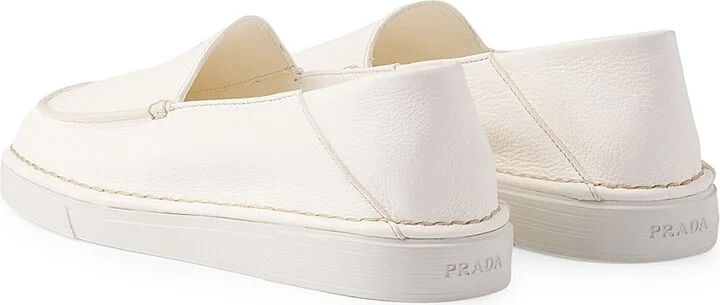 Women's Leather Loafers - Beige Khaki - Size 7 - Image 3