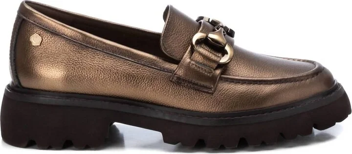 Women's Leather Loafers In Bronze
