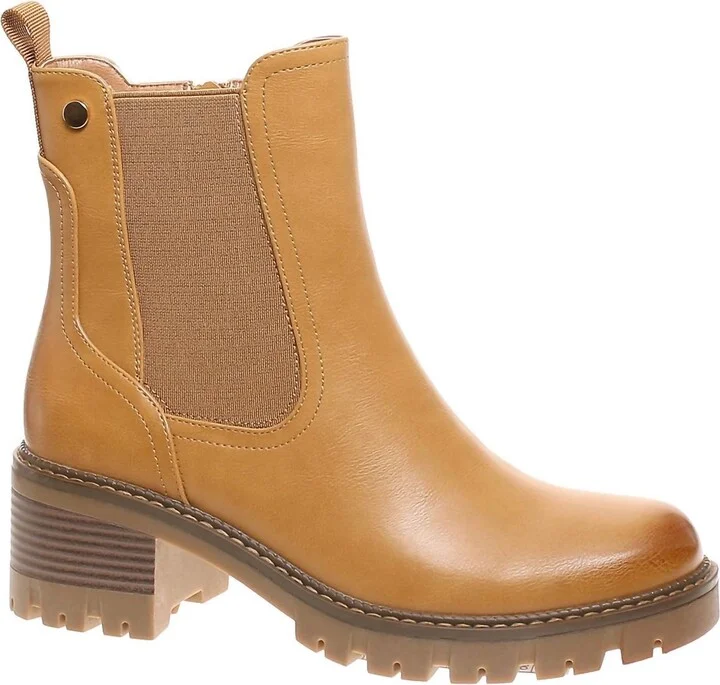 Women's Leather-Look Ankle Boots In Brown