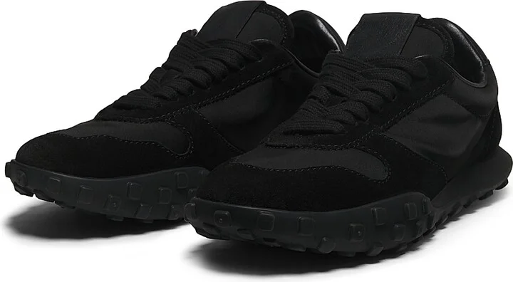 Women's Leather Low-Top Sneakers - Black - Size 7 - Image 2
