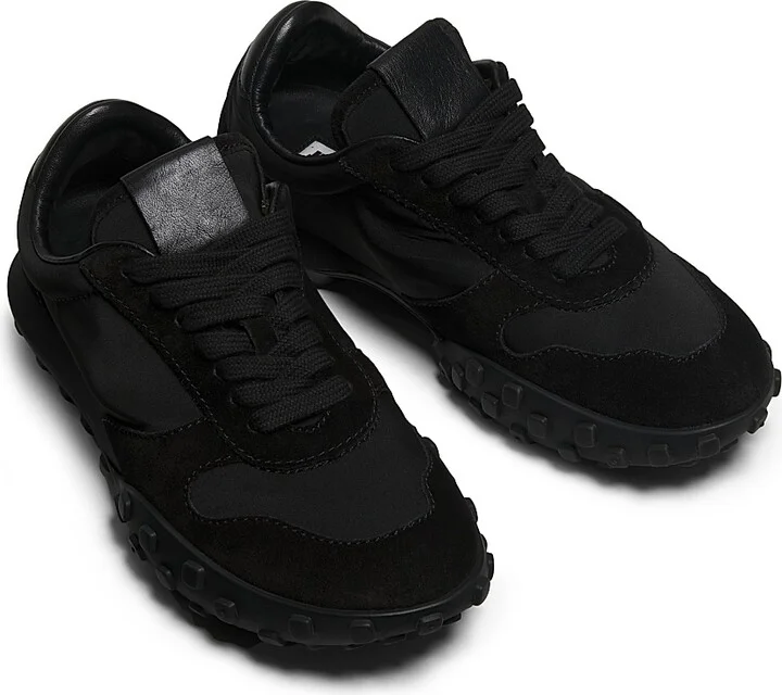 Women's Leather Low-Top Sneakers - Black - Size 7 - Image 4