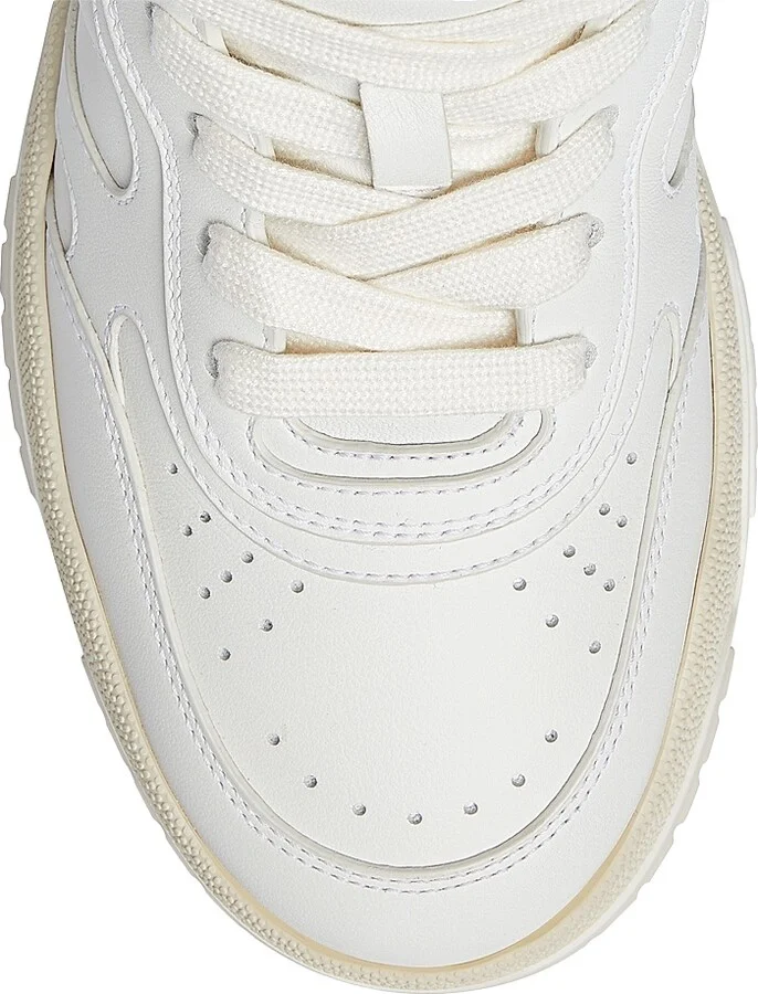 Women's Leather Low-Top Sneakers - Great White - Size 6 - Image 5