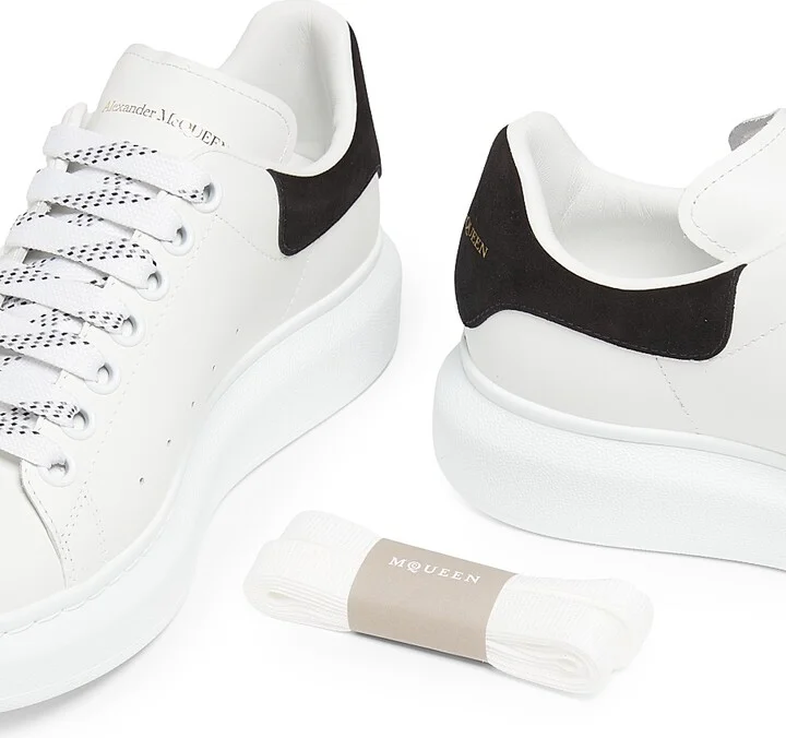 Women's Leather Low-Top Sneakers - White Patchouli - Size 5 - Image 8