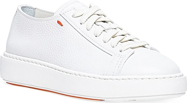 Women's Leather Low-Top Sneakers - White - Size 6 - Image 2