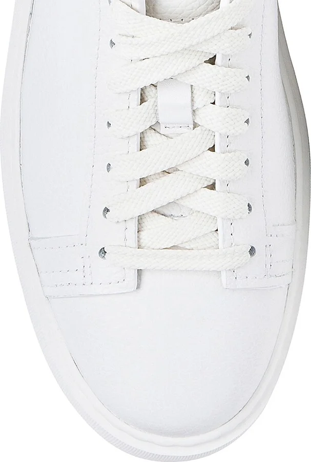 Women's Leather Low-Top Sneakers - White - Size 6 - Image 4
