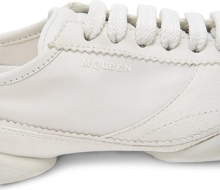 Women's Leather Low-Top Split Sole Sneakers - Ice White - Size 6 - Image 5