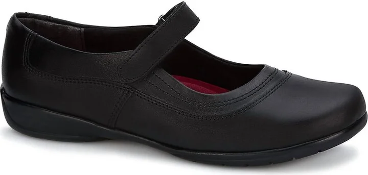 Women's Leather Mary Janes Shoes In Black