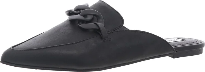 Womens Leather Metallic Mules