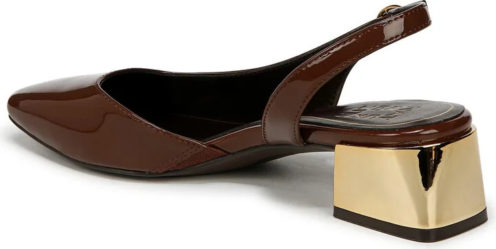 Womens Leather Metallic Slingbacks