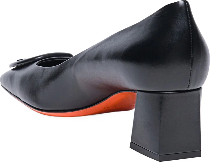 Women's leather mid-heel pump - Image 3