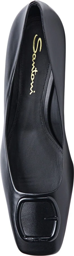 Women's leather mid-heel pump - Image 4