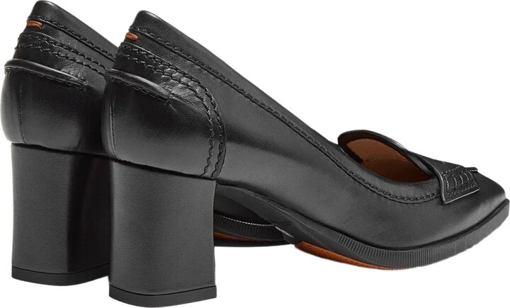 Women's leather mid-heel pump - Image 4