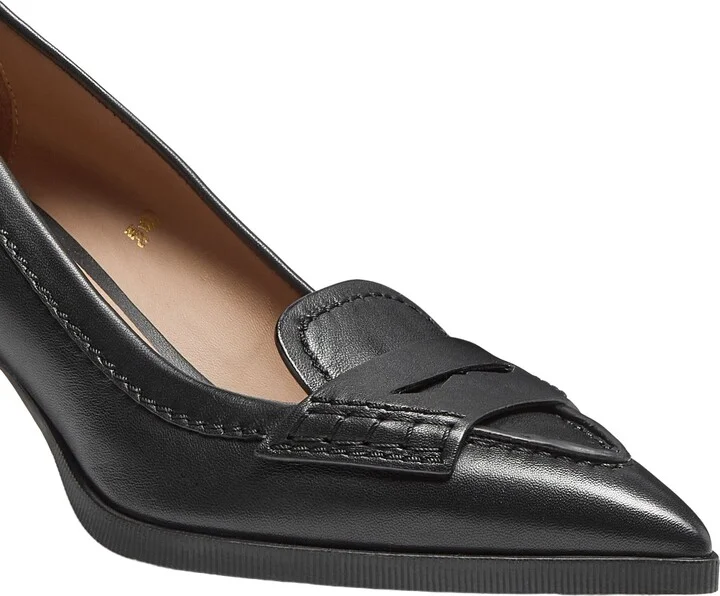Women's leather mid-heel pump - Image 5
