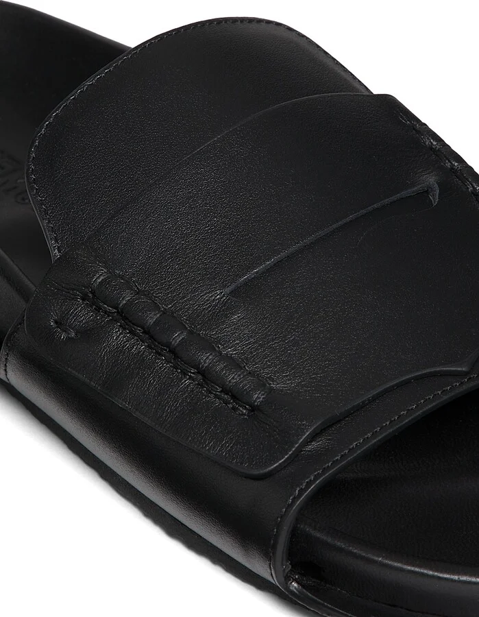Women's Leather Moccasin Sandals - Black - Size 5 - Image 5