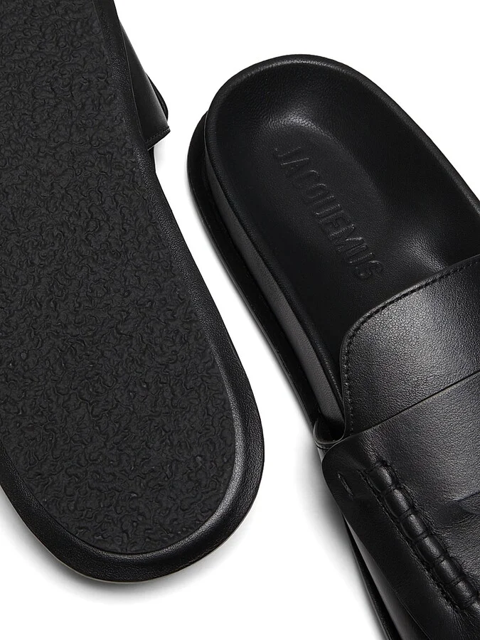 Women's Leather Moccasin Sandals - Black - Size 5 - Image 6