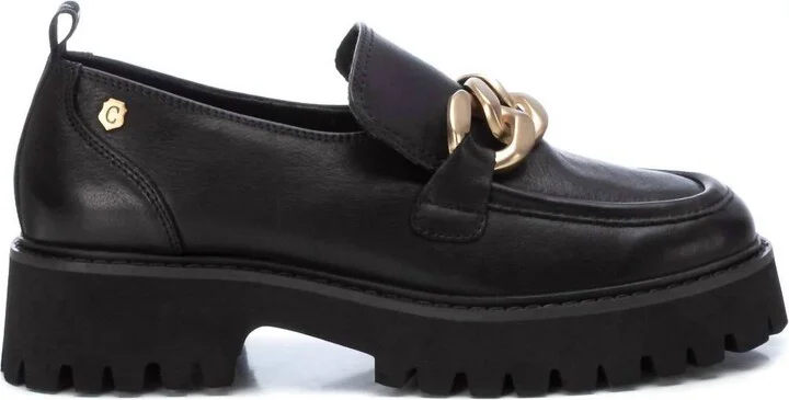 Women's Leather Moccasins In Black