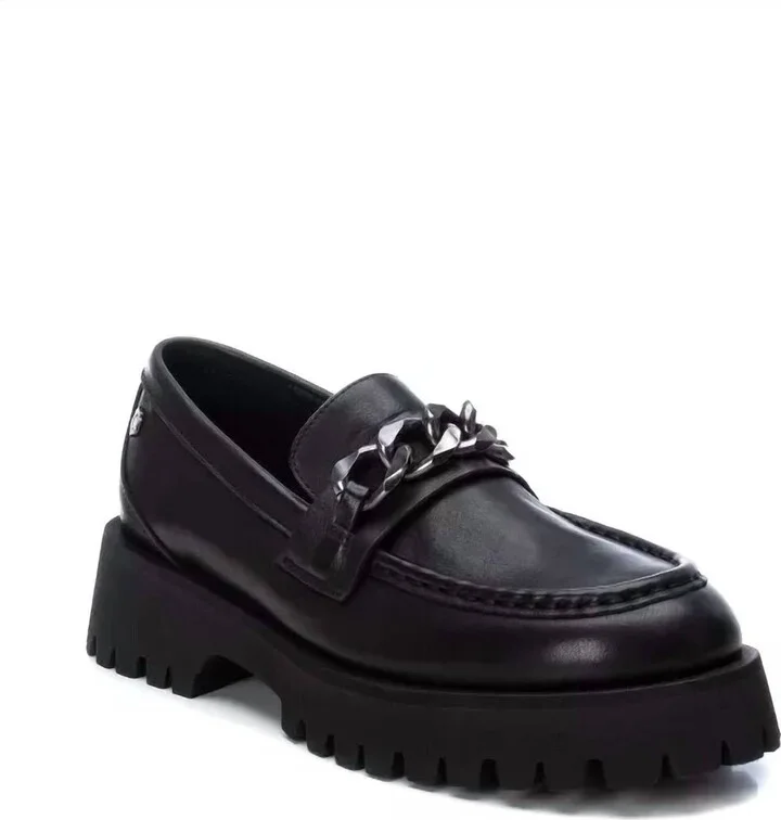 Women's Leather Moccasins In Black