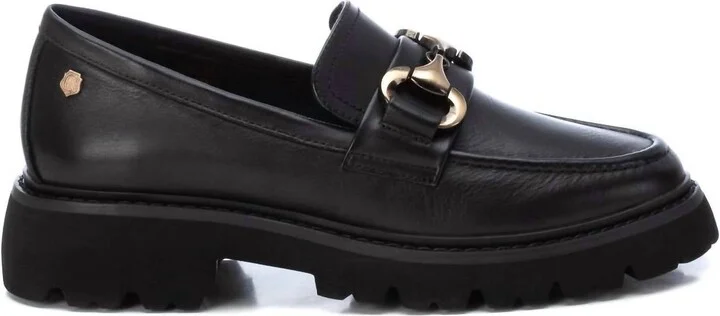 Women's Leather Moccasins In Black