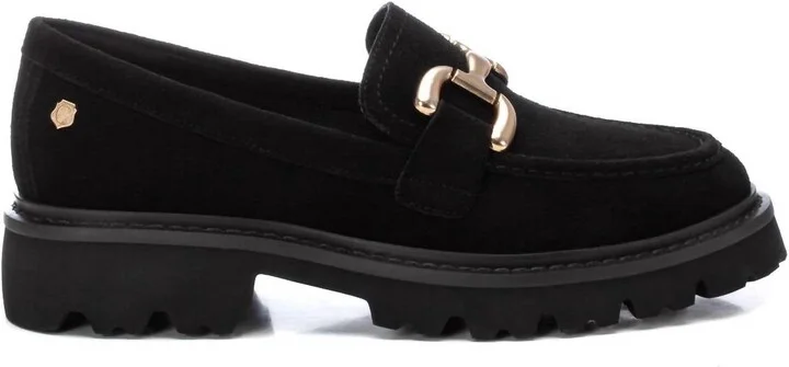Women's Leather Moccasins In Black