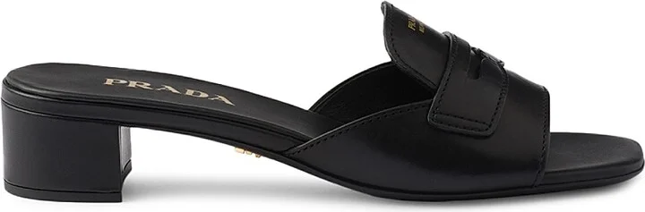 Women's Leather Mules - Black - Size 5