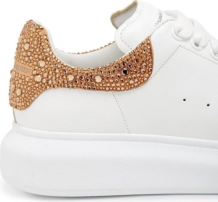 Women's Leather Oversized Low-Top Sneakers - White Pink - Size 6 - Image 9