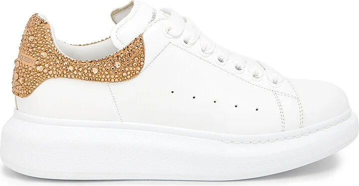 Women's Leather Oversized Low-Top Sneakers - White Pink - Size 6 - Image 10