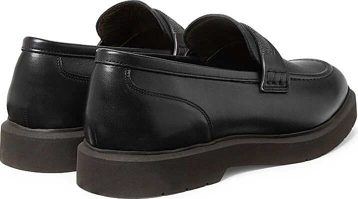 Women's Leather Penny Loafers - Nero - Size 6 - Image 3