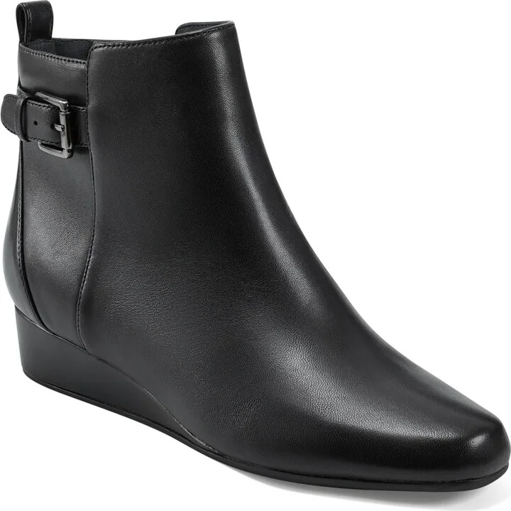 Womens Leather Pointed Toe Booties