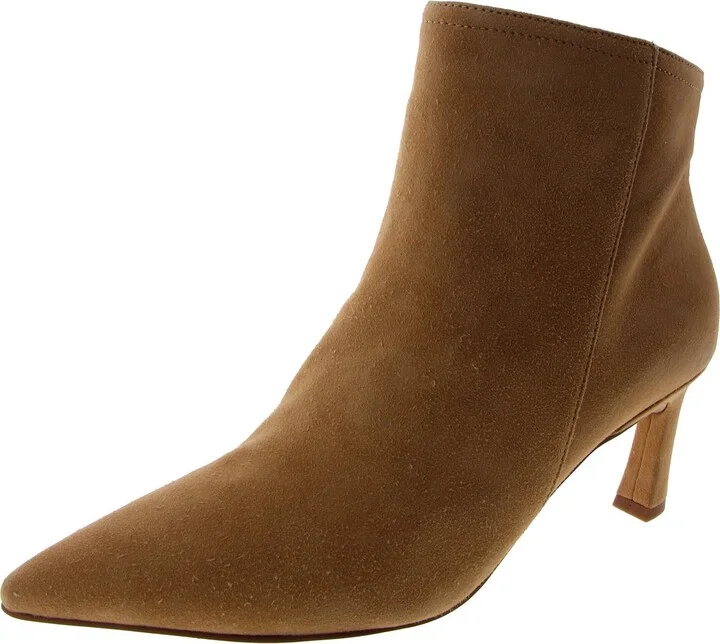 Womens Leather Pointed Toe Booties