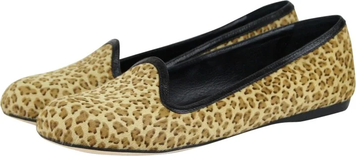 Women's Leather / Pony Hair Cheetah Print Flats (37 EU / 7 US) - Image 2