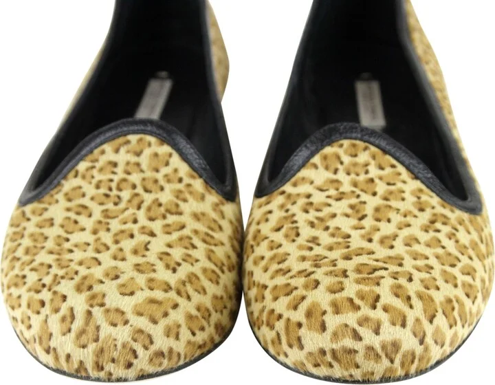 Women's Leather / Pony Hair Cheetah Print Flats (37 EU / 7 US) - Image 6