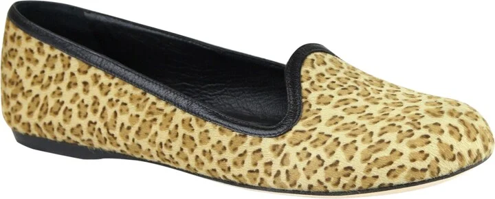 Women's Leather / Pony Hair Cheetah Print Flats (39 EU / 9 US)