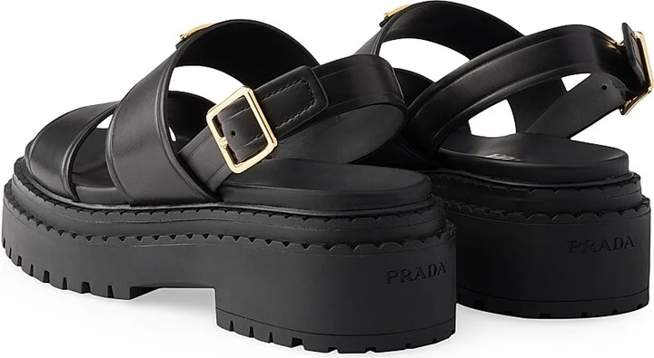Women's Leather Sandals - Black - Size 6 - Image 3