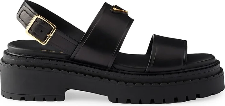 Women's Leather Sandals - Black - Size 6