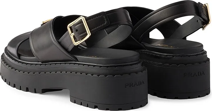 Women's Leather Sandals - Black - Size 7 - Image 3