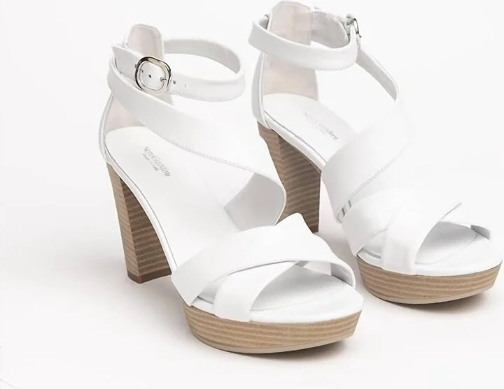 Women's Leather Sandals In Bianco