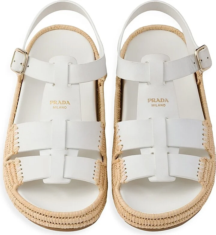 Women's Leather Sandals - White Beige - Size 9 - Image 2