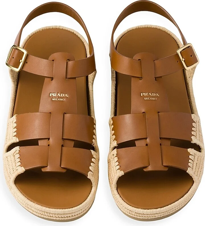 Women's Leather Sandals - White Beige - Size 9 - Image 5