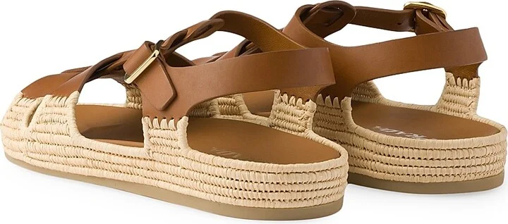 Women's Leather Sandals - White Beige - Size 9 - Image 6