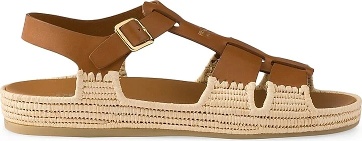 Women's Leather Sandals - White Beige - Size 9 - Image 8