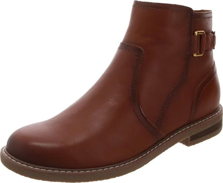 Womens Leather Side Zip Booties