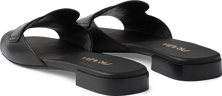 Women's Leather Slides - Black - Size 5 - Image 3