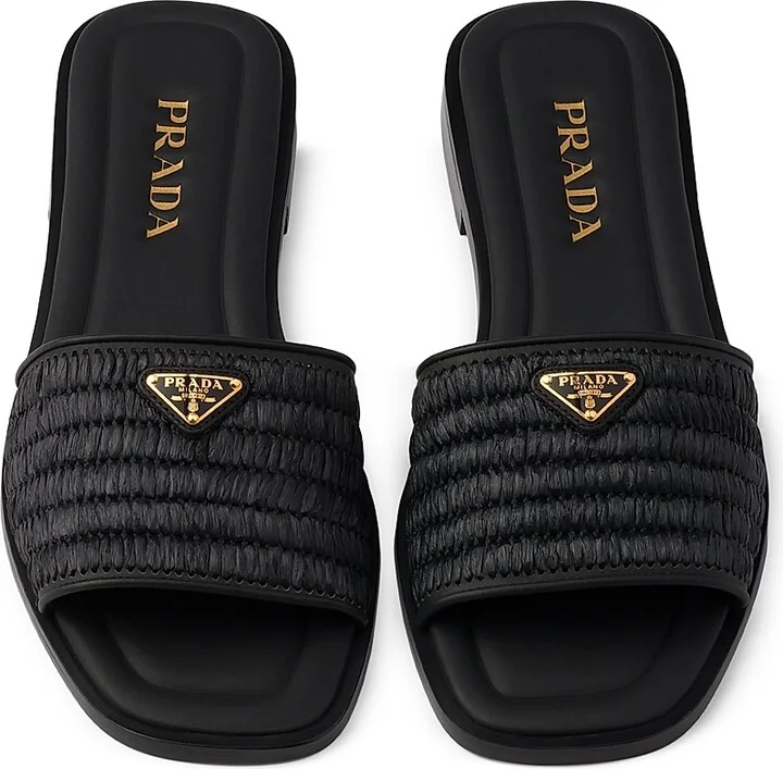 Women's Leather Slides with Crochet Details - Beige Khaki - Size 9 - Image 7