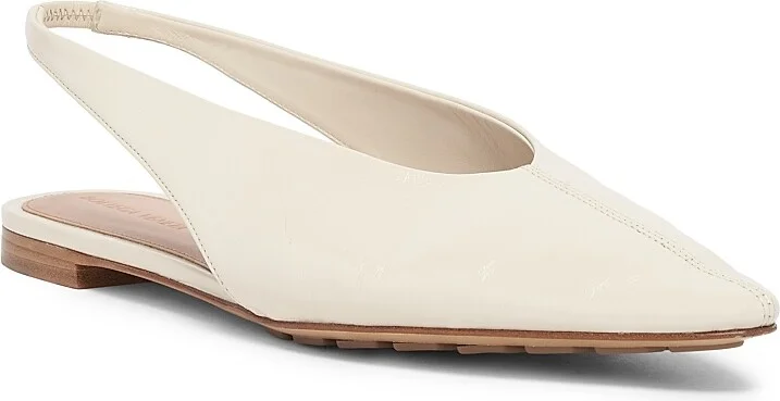 Women's Leather Slingback Flats - Sea Salt - Size 6 - Image 2