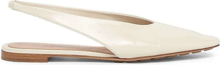 Women's Leather Slingback Flats - Sea Salt - Size 6